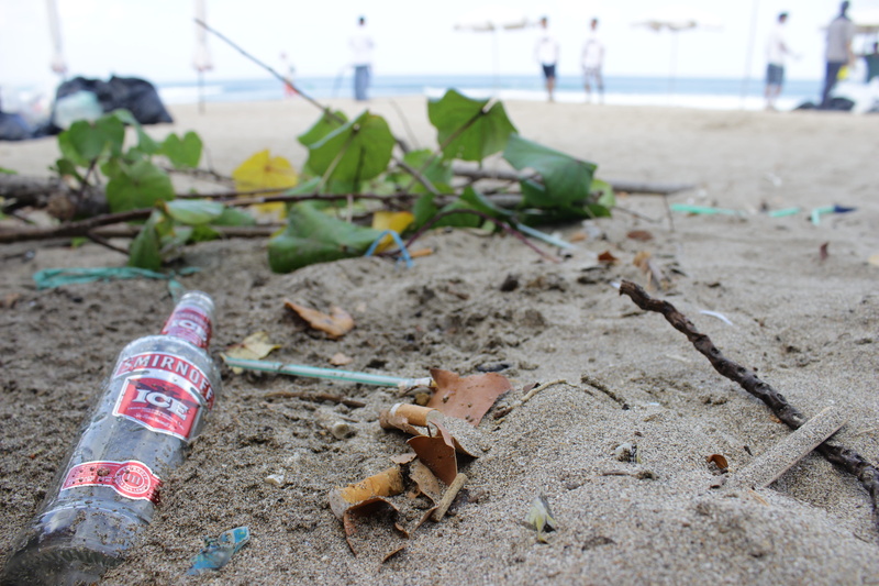 dirty, focus on foreground, drunk, indonesia, no people, nature, smirnoff, trash, container, ocean, dirt, pollution, environmental issues, garbage, bottle