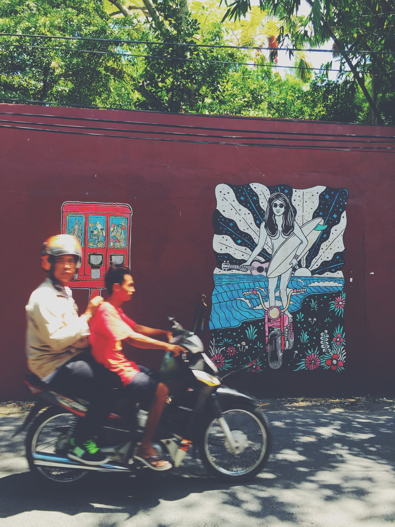 scooter, red, movement, riding, group of people, text, men, street art, full length, 2K, mode of transportation, ride, motor bike, graffiti, indonesia