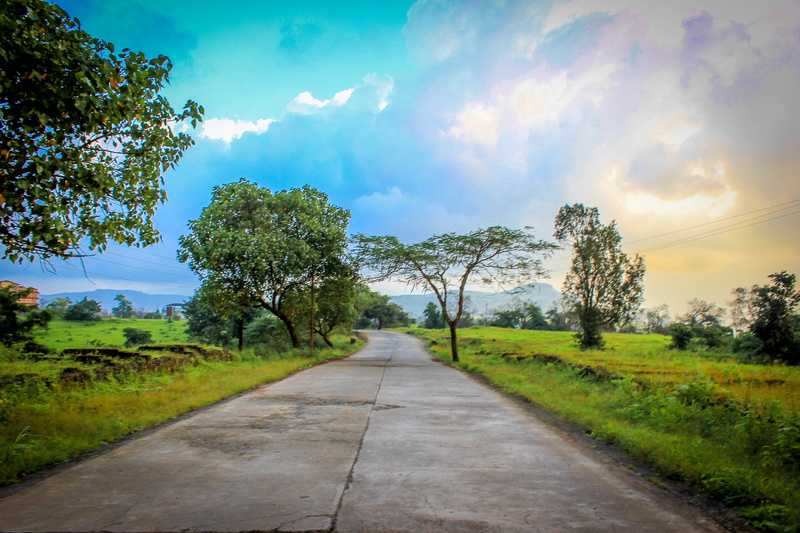 fields, land, forest, outdoors, diminishing perspective, the way forward, fantasy, tranquil scene, cloud - sky, green, photo, fairytale, sky, grass, landscape