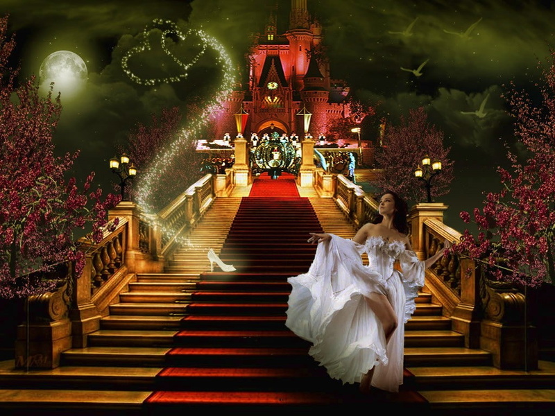 hd, cinderella, abstract, art, fantasy, fairytale, 480P