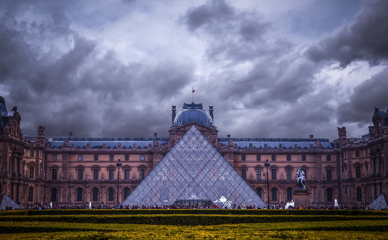 outdoors, France, Tour, plant, landmark, nature, brown, history, dusk, City, Clouds, government, travel destinations, Museum, Cloudy, built structure, Storm