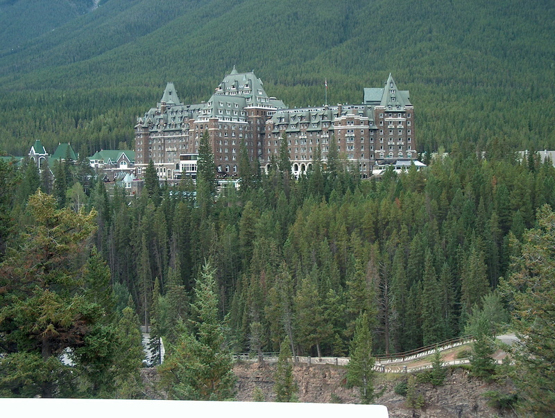 travel destinations, Alberta, plant, building exterior, public domain, 1080P, architecture, coniferous tree, mountain, beauty in nature, resort, trees