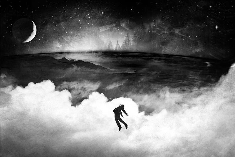 Dreamworld, Moon, stars, dark, forest, 2K