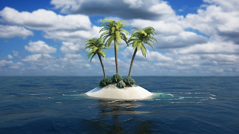 tree, tranquility, tranquil scene, daytime, tropical climate, sky, calm, outdoors, growth, water, beauty in nature, cloud - sky, 1080P, tropics, cloud