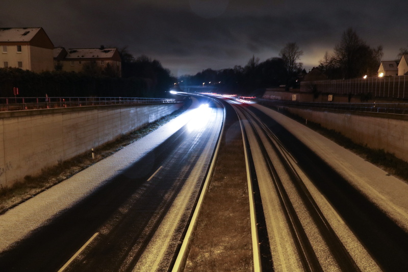 illuminated, track, city, motion, snow, infinity, canon750d, snowcovered, architecture, highway, autobahn, nature, long exposure, transportation, snowfall
