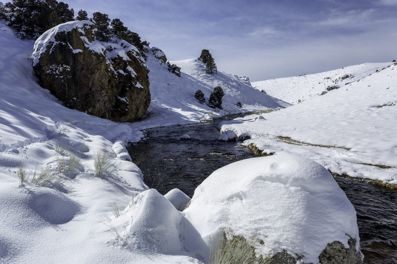 landscape, river, frozen, 5K, ice, no people, road, stream, cloud - sky, rock, tranquility, beauty in nature, mountain, photography, winter, snowcovered