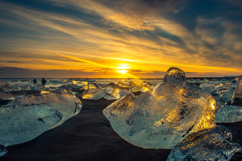 landscape, iceberg, lake, insect, field, sunset, 4K
