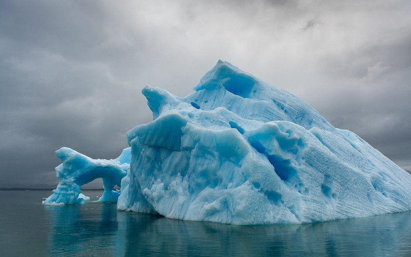 landscape, 720P, lake, iceberg, clouds, chile, cold, blue, island, water, nature, snow, 1600x1000