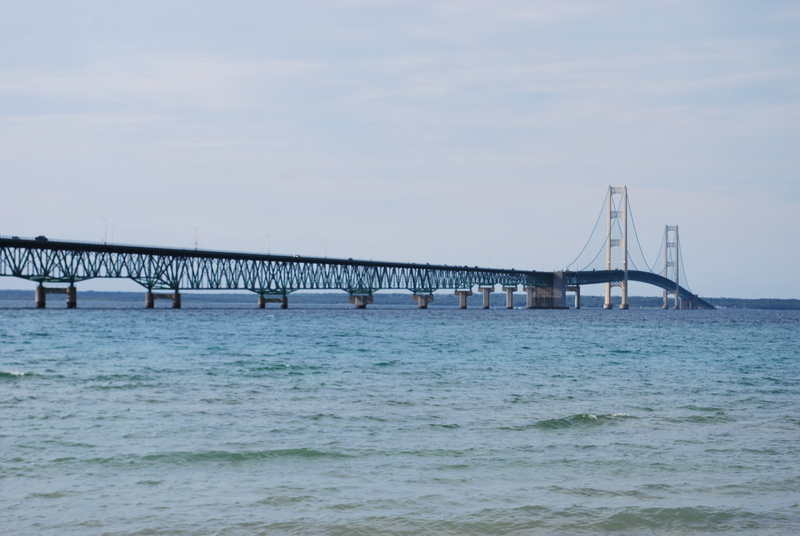 no people, sea, waterfront, connection, architecture, transportation, beauty in nature, mackinac, tranquil scene, architectural column, nature, built structure