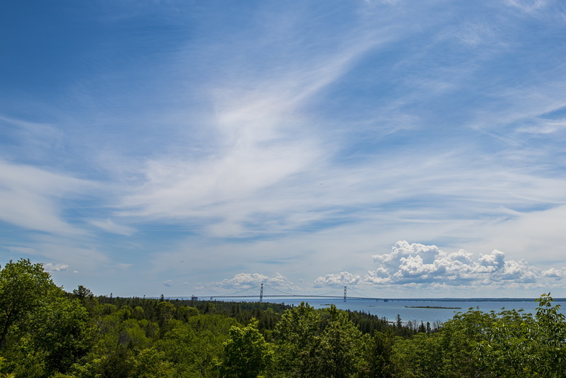 idyllic, sky, scenics - nature, tranquility, horizon, straits, scenic, lake michigan, midwest, summer, suspension, water, mackinac, landmark, nature, beauty in nature