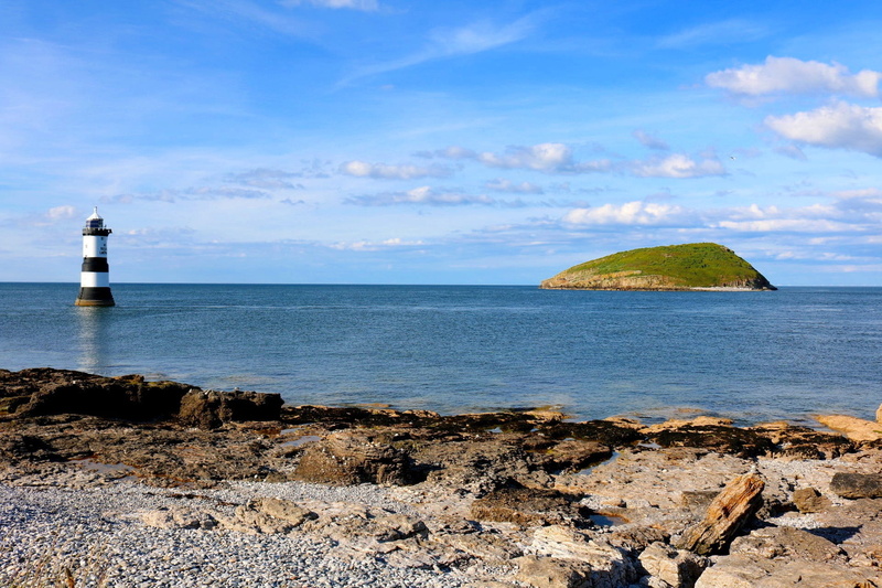 beauty in nature, tranquility, anglesey, coast, land, rock - object, seashore, no people, puffin island, cloud - sky, horizon over water, 1080P, rock