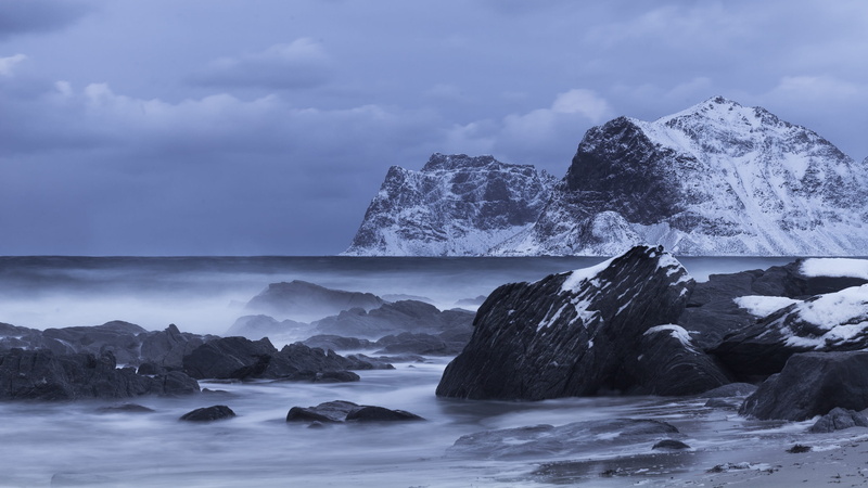 solid, landscape, no people, beauty in nature, travel, norway, snowcapped mountain, sea, wild, snow, sky, tranquil scene, ice, winter, nature, the landscape