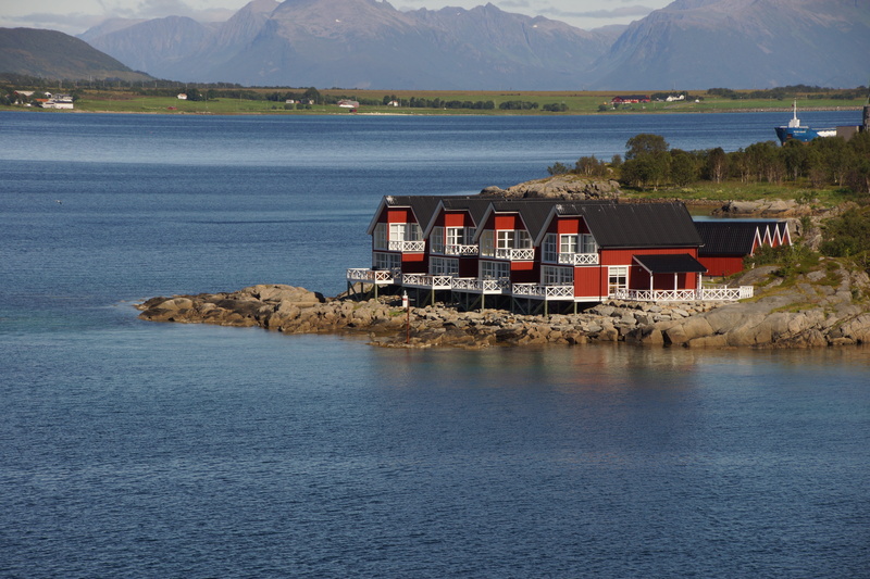 tranquility, sky, norway, architecture, scenics - nature, outdoors, built structure, country house on the lofoten, tranquil scene, day, mountain, Nordland