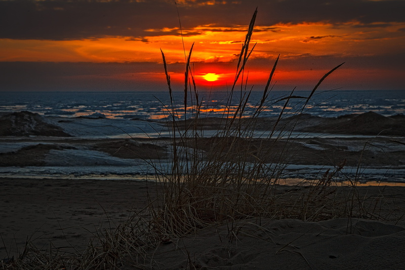 outdoors, michigan, land, dennis buchner, nature, idyllic, romantic sky, beach sunset, beauty in nature, horizon, sunset, sun, scenics - nature, empire