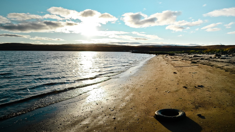 skyscapes, Landscapes, sea, beaches, sand, russia, hills, sun, murmansk, art, 1080P, hd, x, wheels, autumn, beach, nature