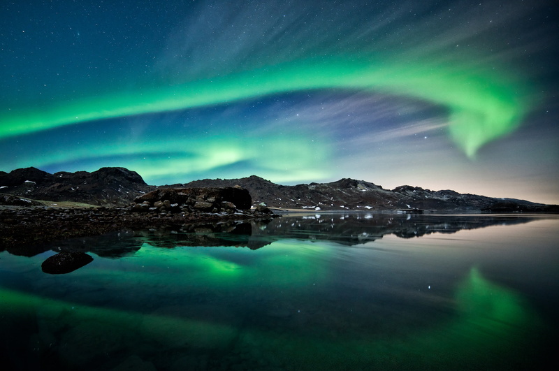 Iceland, Polar Regions, burealis, Aurora Borealis, aurora, town, 2K, Northern Lights