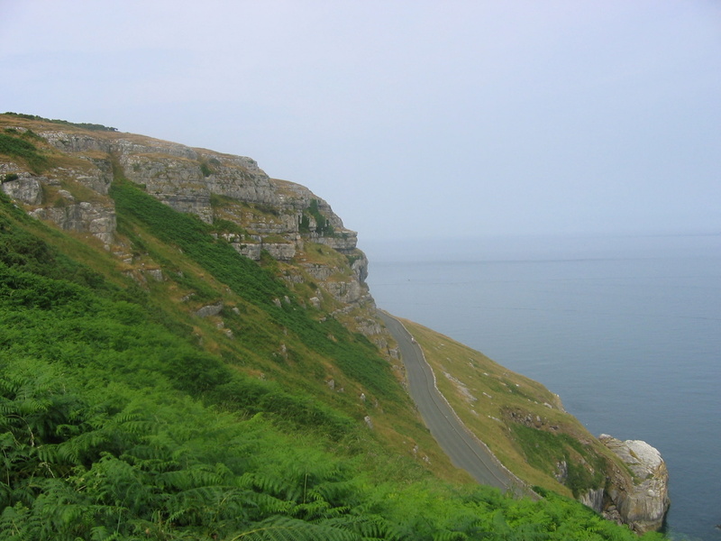 sea, art, north, 1080P, coast, hd, hills, road, wales, line, nature, oceans