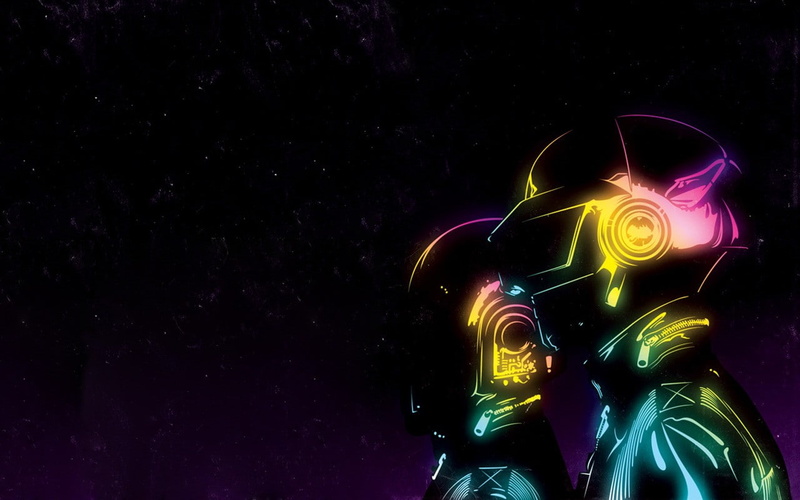 daft, colorful, glow, daft punk, pink, led, light, black, yellow, 720P, punk, blue