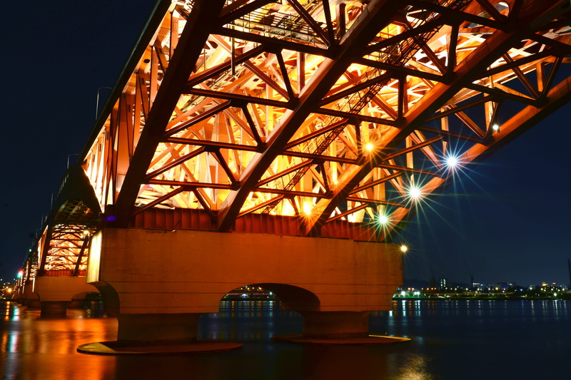 sky, bridge, connection, reflect, chapter impressions, the river, no people, light, mirroring, pier, bridge - man made structure, in the evening, tourism