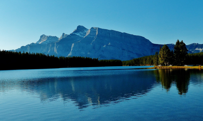 mountains, Two Jack Lake, lake, Albert, Banff National Park, 1080P, Canada, forest