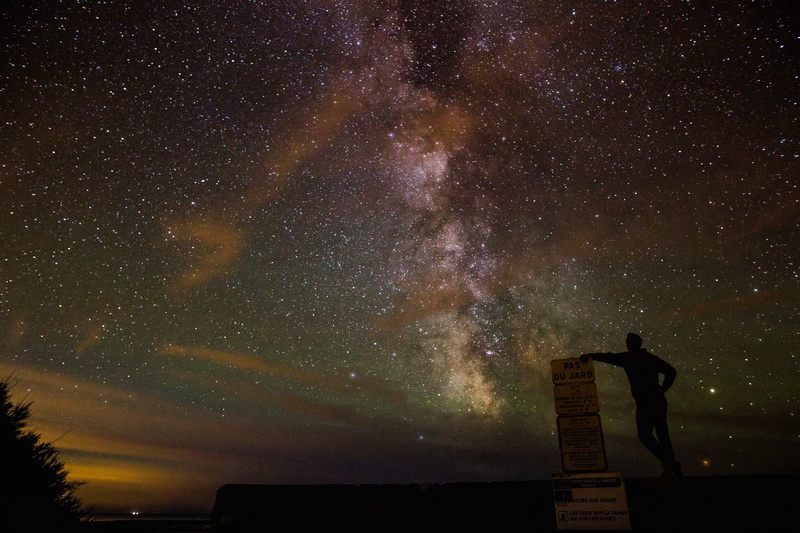 night, built structure, galaxy, space and astronomy, low angle view, astrophotography, france, beside, star, sky, scenics - nature, nature, architecture