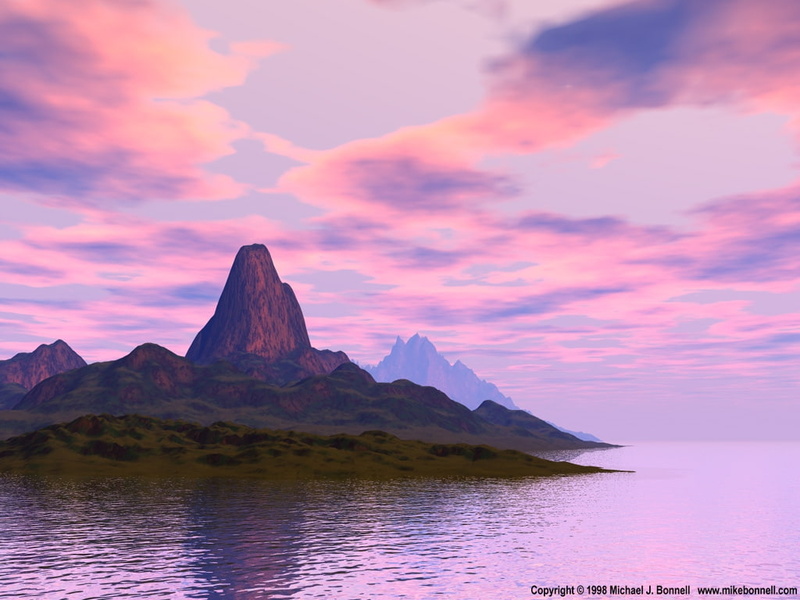 480P, hd, beautiful, haze, color, nature, HAZEY, sky, lakes, purple, lake, art