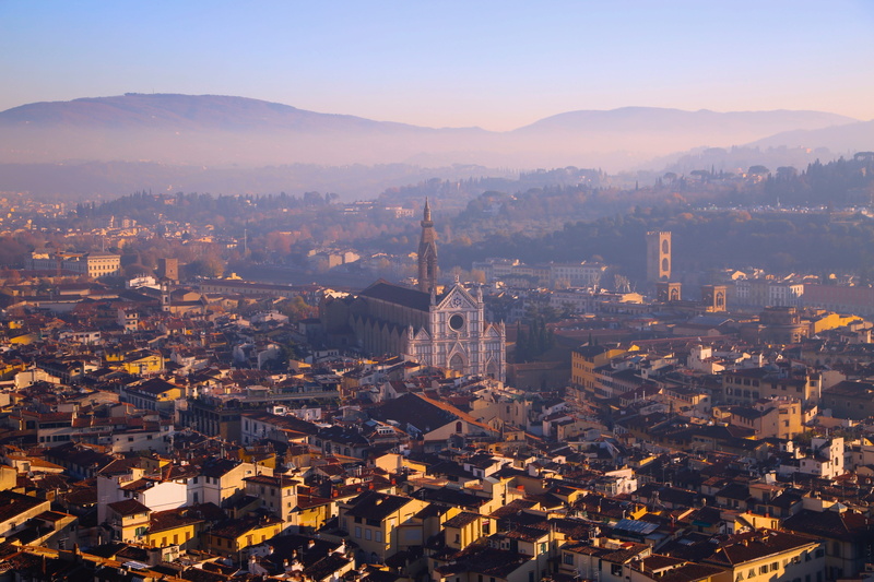 aeriel, aerial, travel destinations, haze, purple, building exterior, drone view, photrography, top, duomo, church, shadow, place of worship, sunset, crowd