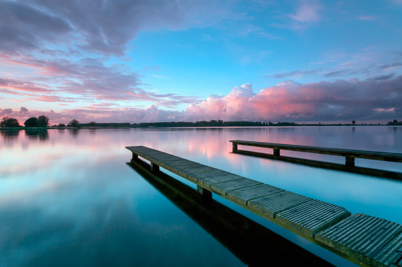 Zoetermeer, water, blue, blue sky, reflection, nature, Explored, landscape, dock, aa, After the Rain, lake, 1080P, pier, Noord, scenics, sunset, outdoors