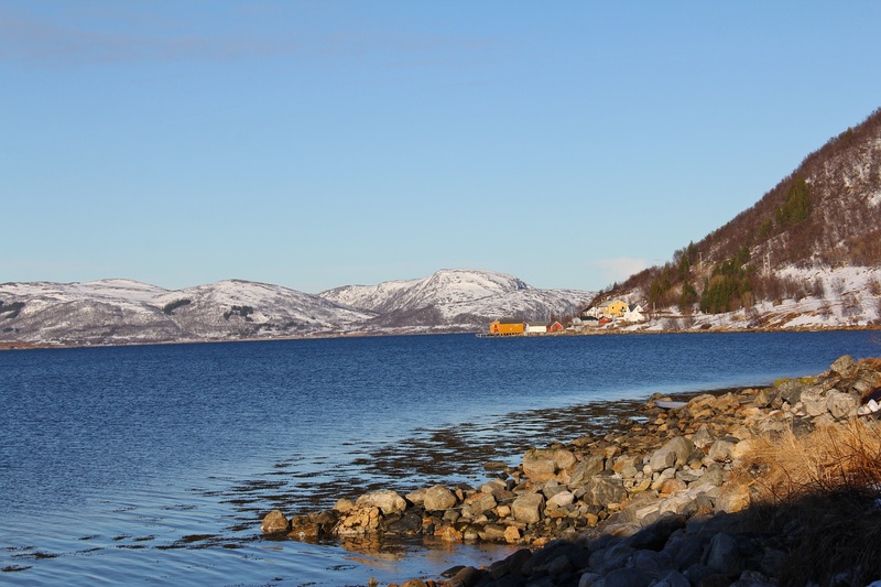 lagoon, beautiful, rock - object, tromso, outdoors, sea, norway, solid, clear sky, mountain, tranquil scene, mountain range, scenics - nature, scandinavia