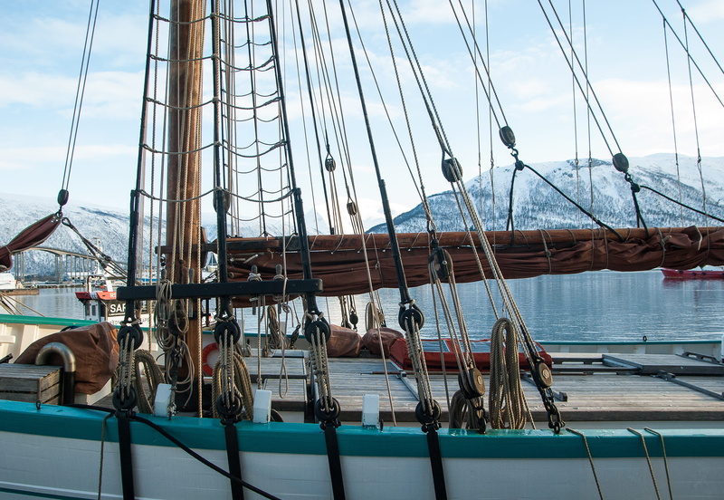 mast, no people, transportation, norway, day, sea, nautical vessel, 2K, travel, pole, cloud - sky, sailing, sky, port, rigging, tromso, rope, water, sailboat
