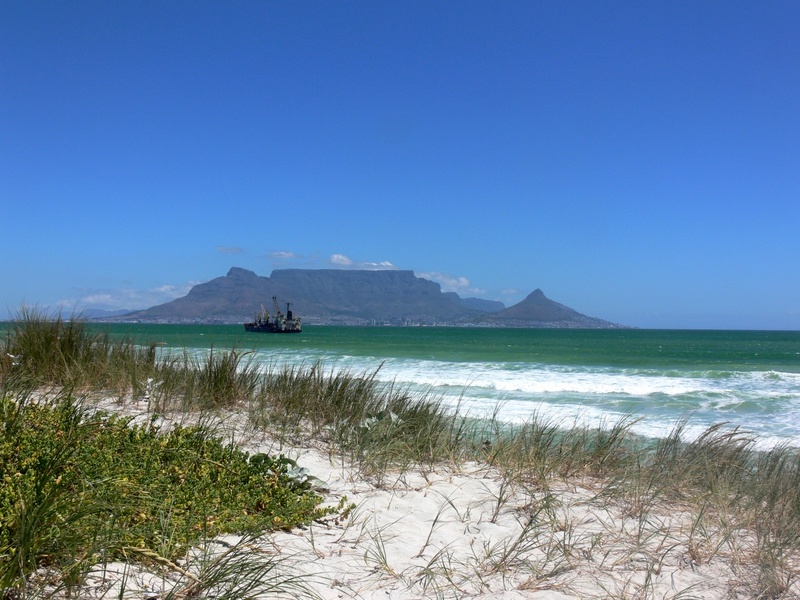 nature, sky, marram grass, tranquility, water, cape town, land, blouberg, non-urban scene, tranquil scene, day, grass, beauty in nature, 1080P, copy space