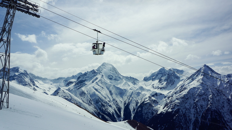 cablecar, white, sky, cloud - sky, ski lift, rock, cable, passing, electricity, winter, outdoors, hill, landscape, snowcapped mountain, beauty in nature