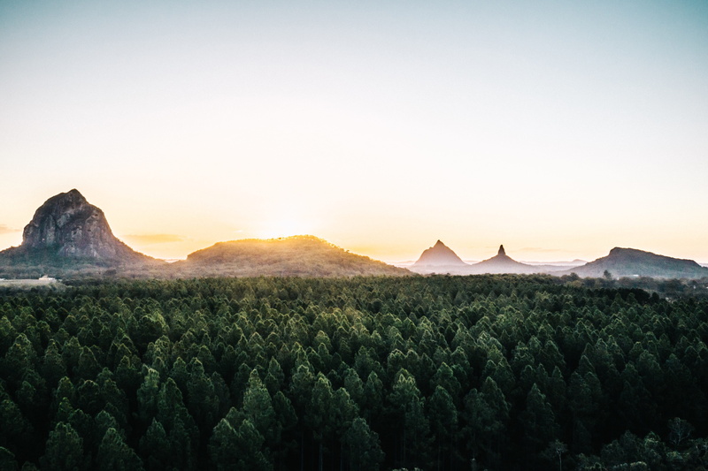 backgrounds, volcano, famous Place, 4K, australia, outdoors, beauty In Nature, orange, sky, hill, field, sunrise, trees, mountain, sunlight