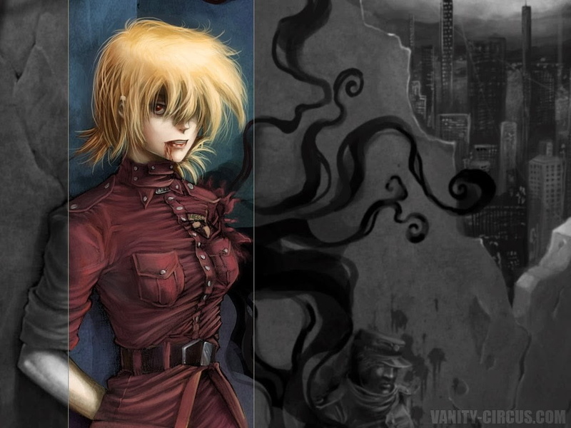 women, hair, standing, vampires, character, d, men, leisure activity, indoors, anime, adult, Seras Victoria, blond hair, childhood, three quarter length