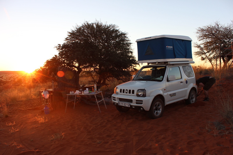 mode of transportation, adult, travel, real people, 5K, namibia, sunlight, car, motor vehicle, africa, sunset, plant, day, roof tent, auto, sky, desert