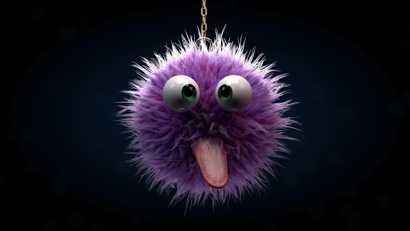 flowering plant, flower head, funny, purple, protruding tongue, one animal, black background, nature, 4K, furry, animal themes, beauty in nature, no people