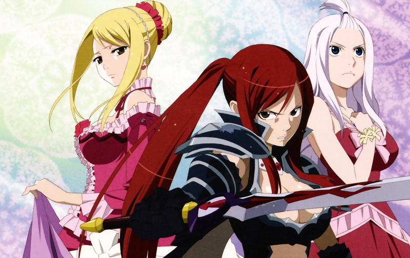 1080P, Lucy Heartfilia, Anime, Erza Scarlet, Mirajane Strauss, Fairy Tail