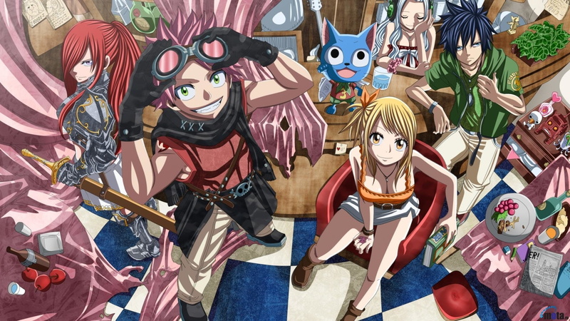Lucy Heartfilia, Gray Fullbuster, 1080P, Mirajane Strauss, Happy (Fairy Tail), Natsu Dragneel, Erza Scarlet, Fairy Tail, Anime