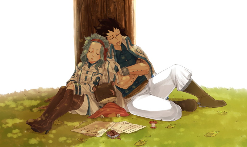 Anime, Gajeel Redfox, sky, men, 1080P, day, Fairy Tail, togetherness, leisure activity, Panther Lily (Fairy Tail), human representation, nature, casual clothing