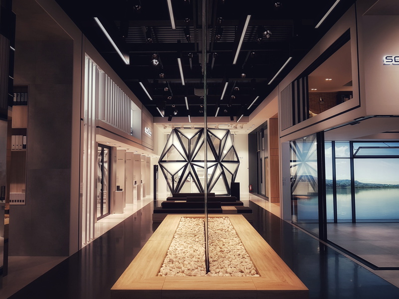 empty, no people, absence, bielefeld, day, ceiling, reflection, the way forward, schüco, germany, architecture, luxury, building, glass - material, indoors