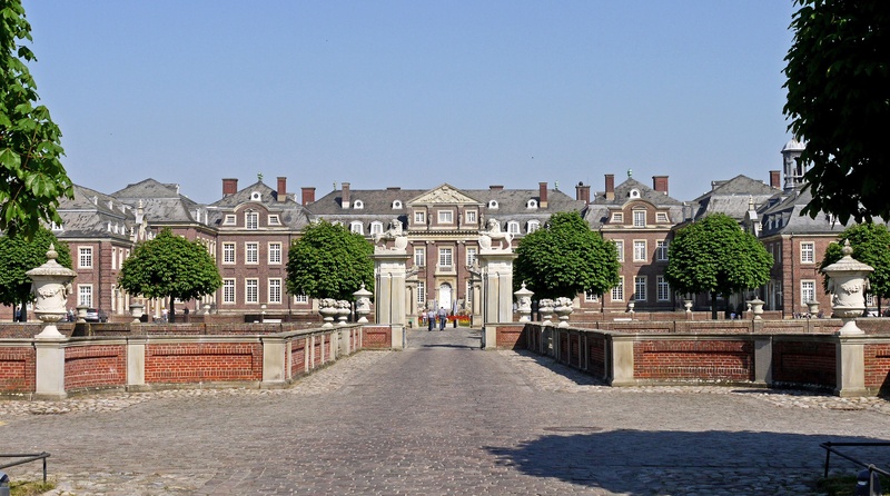 masonry, main entrance, schloss nordkirchen, architectural column, residential district, input, facade, steles, day, history, no people, münsterland, westfalen