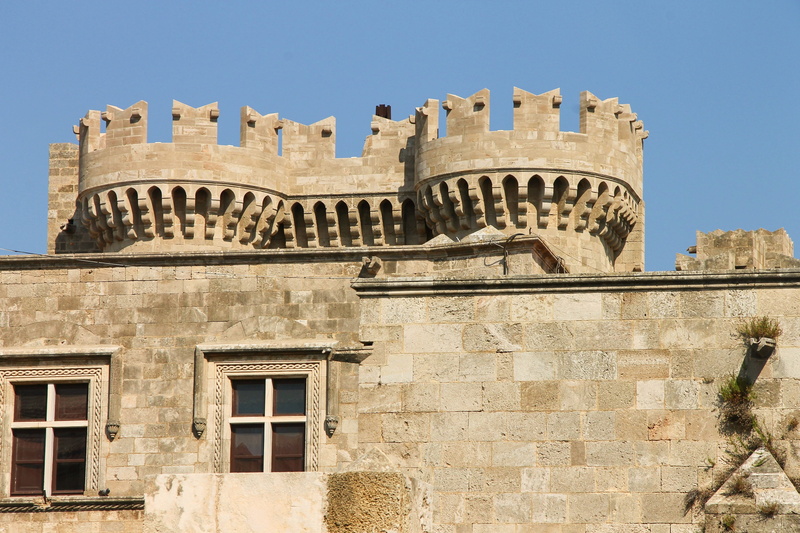 landmark, history, ruined, no people, greek, knights of st john, ancient civilization, masonry, sunlight, mandraki, the past, travel, window, clear sky