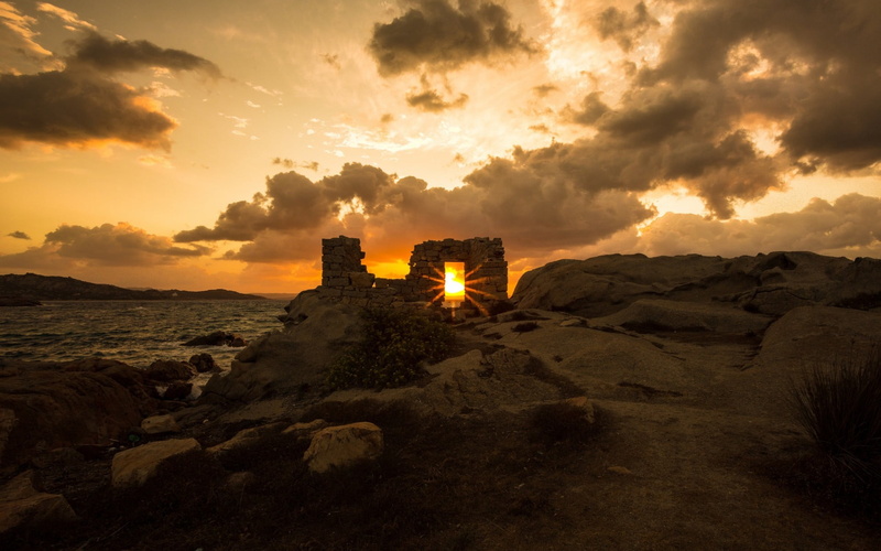 formation, non-urban scene, outdoors, cloud - sky, rock, ruin, scenics - nature, nature, land, rock formation, idyllic, sunlight, sky, tranquil scene, sunset