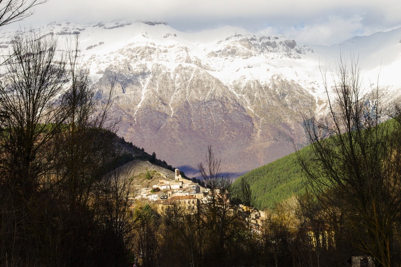 abruzzo, tranquility, nature, cloud - sky, tree, tranquil scene, cold temperature, beauty in nature, formation, mountain, landscape, snow, national park of abruzzo