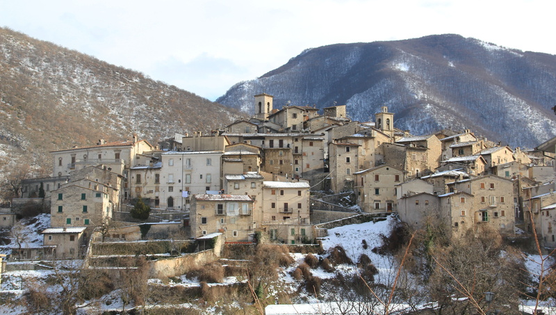 abruzzo, middle ages, building, built structure, appennino, landscape, snow, mountain range, vista, summit, hiking, plant, 5K, building exterior, outdoors