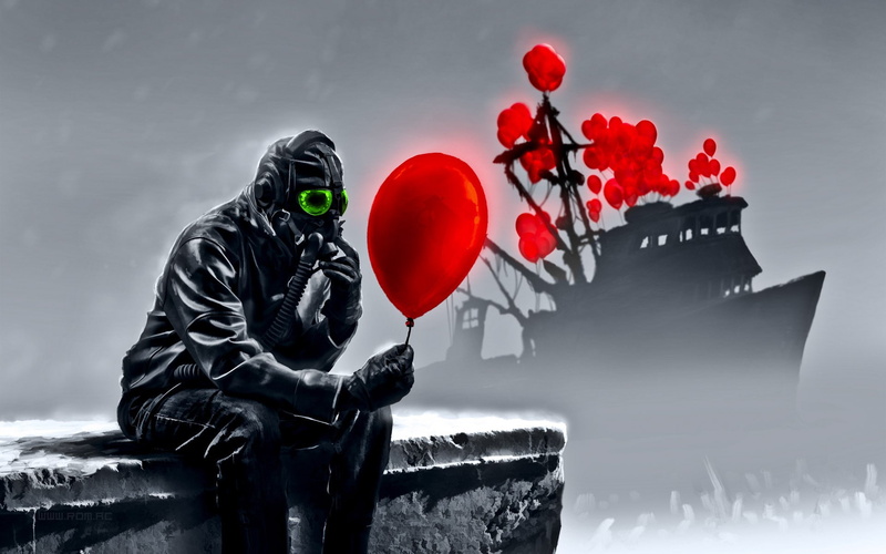 captain, vitaly, artwork, captein, zee, balloons, 1080P, alexius, apocalyptic, fantasy, art, abstract, masks, romantically