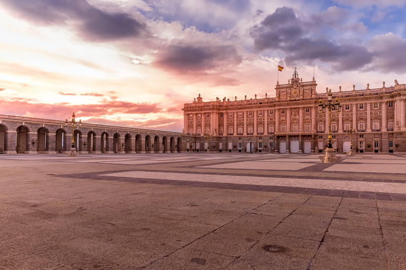 tourism, travel, palace, sunset, colourful, building, cityscape, old, residence, memorial, famous, concrete, palacio, monument, government, europe