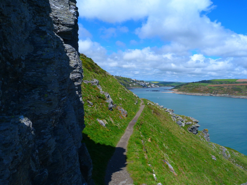 cliff, path, tranquility, outdoors, english, sea, coastal walk, non-urban scene, devon, tranquil scene, sky, no people, nature, scenics - nature, mountain