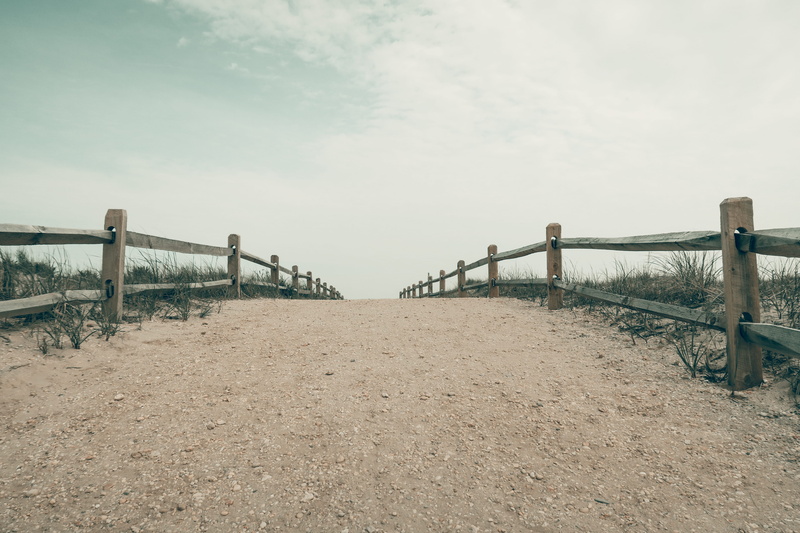 united states, diminishing perspective, built structure, fence, outdoors, tranquil scene, beach, bridge, footpath, ocean, dune, direction, scenics - nature