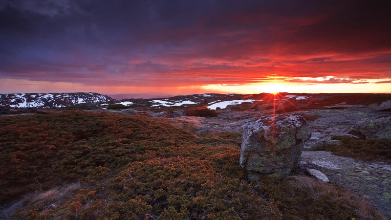 3d and abstract, rocks, sunset, field, 1080P, snow, permafrost